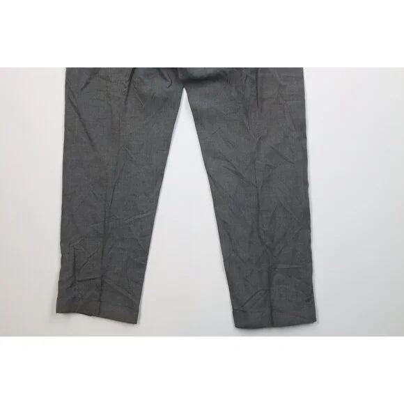 Vintage 60s 70s Streetwear Mens 32x28 Lightweight Wool Knit Chino Pants Gray USA